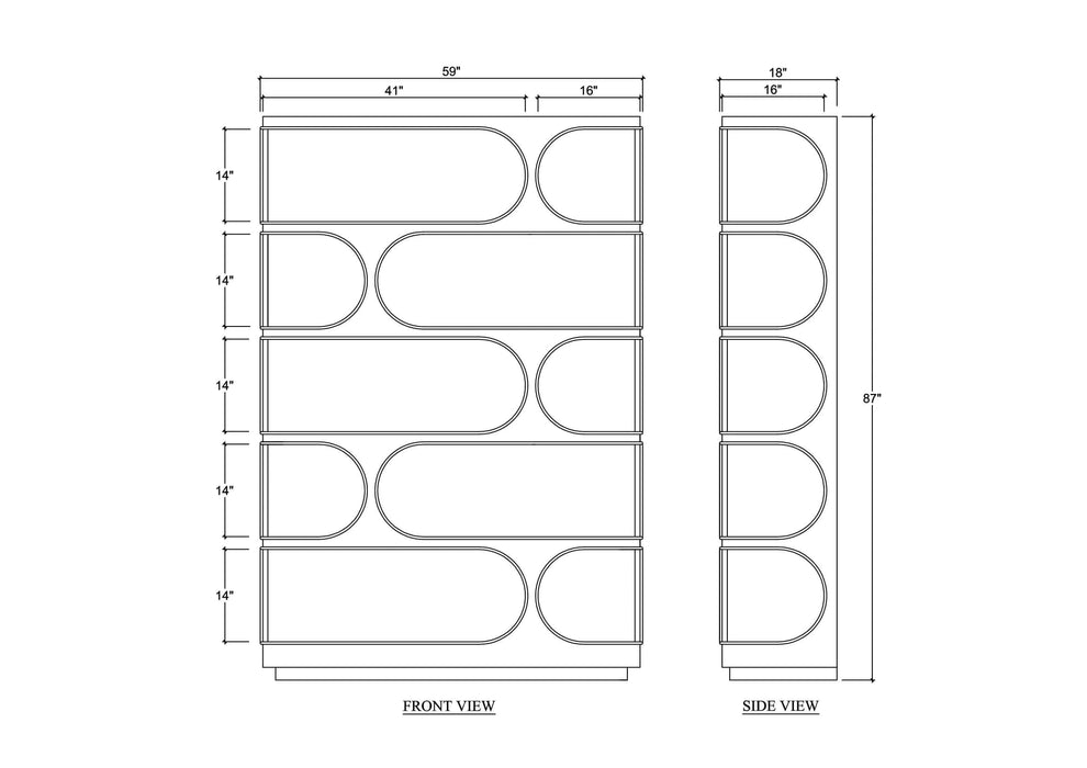 Bramble - Vannes Crescent Bookcase - BR-28494 - GreatFurnitureDeal