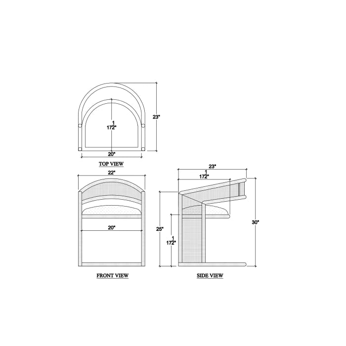 Bramble - Hampton Dining Chair in Rattan Natural w/ Arctic White Performance Fabric Cushion - 28495RNATSF204---- - GreatFurnitureDeal