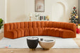 Meridian Furniture - Arc Velvet 6 Piece Sectional in Cognac - 103Cognac-S6B - GreatFurnitureDeal