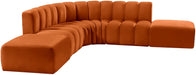 Meridian Furniture - Arc Velvet 6 Piece Sectional in Cognac - 103Cognac-S6C - GreatFurnitureDeal