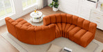 Meridian Furniture - Arc Velvet 6 Piece Sectional in Cognac - 103Cognac-S6D - GreatFurnitureDeal