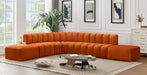 Meridian Furniture - Arc Velvet 7 Piece Sectional in Cognac - 103Cognac-S7A - GreatFurnitureDeal