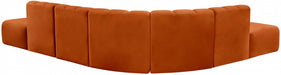 Meridian Furniture - Arc Velvet 7 Piece Sectional in Cognac - 103Cognac-S7A - GreatFurnitureDeal