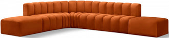 Meridian Furniture - Arc Velvet 7 Piece Sectional in Cognac - 103Cognac-S7A - GreatFurnitureDeal