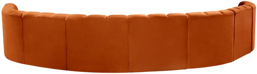 Meridian Furniture - Arc Velvet 8 Piece Sectional in Cognac - 103Cognac-S8B - GreatFurnitureDeal