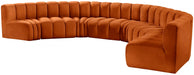 Meridian Furniture - Arc Velvet 8 Piece Sectional in Cognac - 103Cognac-S8B - GreatFurnitureDeal