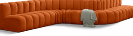 Meridian Furniture - Arc Velvet 8 Piece Sectional in Cognac - 103Cognac-S8C - GreatFurnitureDeal