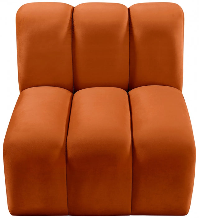 Meridian Furniture - Arc Velvet Modular Chair in Cognac - 103Cognac-ST - GreatFurnitureDeal