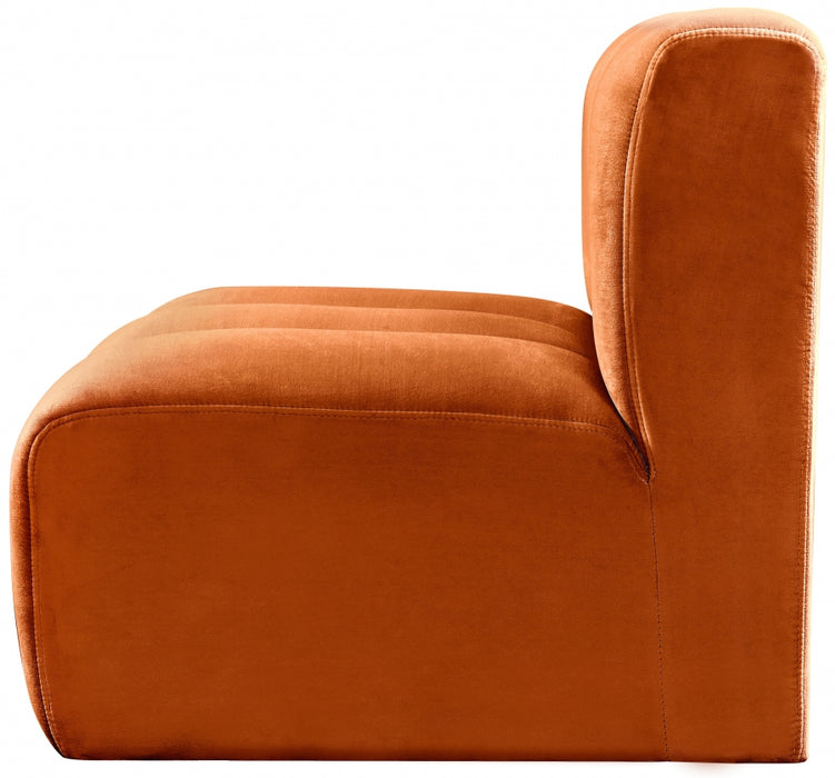 Meridian Furniture - Arc Velvet Modular Chair in Cognac - 103Cognac-ST - GreatFurnitureDeal