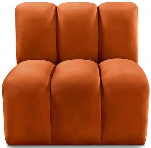 Meridian Furniture - Arc Velvet Modular Chair in Cognac - 103Cognac-ST - GreatFurnitureDeal