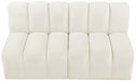 Meridian Furniture - Arc Velvet Modular Sofa in Cream - 103Cream-S2A - GreatFurnitureDeal