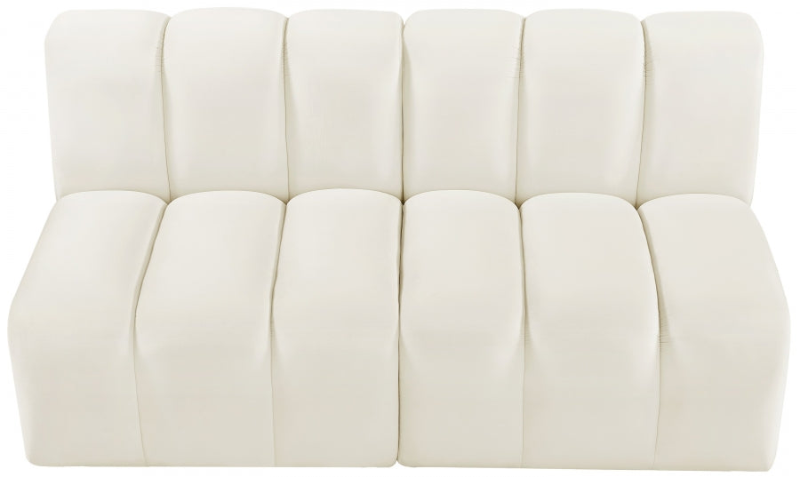 Meridian Furniture - Arc Velvet Modular Sofa in Cream - 103Cream-S2A - GreatFurnitureDeal