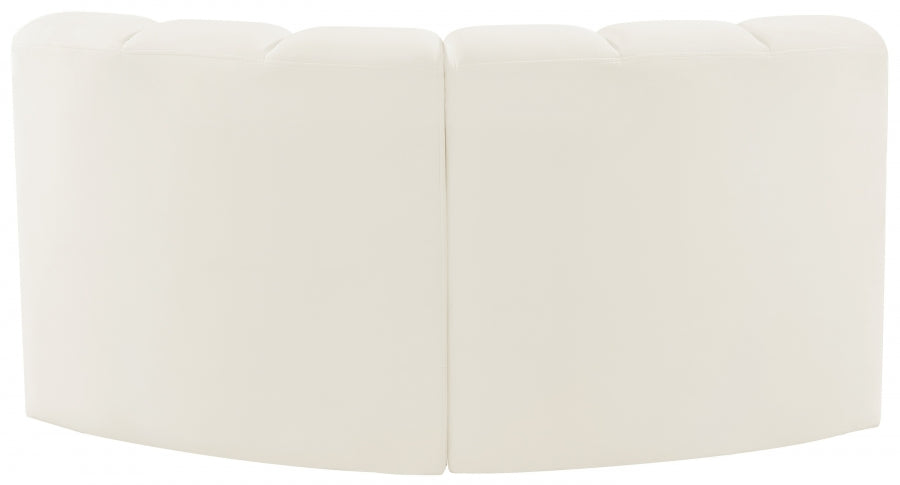 Meridian Furniture - Arc Velvet Modular Sofa in Cream - 103Cream-S2B - GreatFurnitureDeal