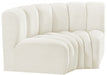 Meridian Furniture - Arc Velvet Modular Sofa in Cream - 103Cream-S2B - GreatFurnitureDeal