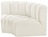 Meridian Furniture - Arc Velvet Modular Sofa in Cream - 103Cream-S2B - GreatFurnitureDeal