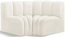 Meridian Furniture - Arc Velvet Modular Sofa in Cream - 103Cream-S2B - GreatFurnitureDeal