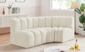 Meridian Furniture - Arc Velvet Modular Sofa in Cream - 103Cream-S3A - GreatFurnitureDeal