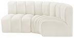 Meridian Furniture - Arc Velvet Modular Sofa in Cream - 103Cream-S3A - GreatFurnitureDeal