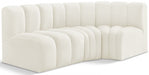 Meridian Furniture - Arc Velvet Modular Sofa in Cream - 103Cream-S3A - GreatFurnitureDeal