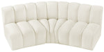 Meridian Furniture - Arc Velvet Modular Sofa in Cream - 103Cream-S3B - GreatFurnitureDeal