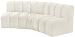 Meridian Furniture - Arc Velvet Modular Sofa in Cream - 103Cream-S3B - GreatFurnitureDeal