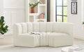 Meridian Furniture - Arc Velvet Modular Sofa in Cream - 103Cream-S3C - GreatFurnitureDeal