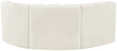 Meridian Furniture - Arc Velvet Modular Sofa in Cream - 103Cream-S3C - GreatFurnitureDeal