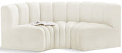 Meridian Furniture - Arc Velvet Modular Sofa in Cream - 103Cream-S3C - GreatFurnitureDeal