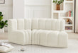 Meridian Furniture - Arc Velvet Modular Sofa in Cream - 103Cream-S3D - GreatFurnitureDeal