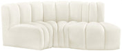 Meridian Furniture - Arc Velvet Modular Sofa in Cream - 103Cream-S3D - GreatFurnitureDeal