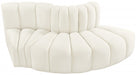 Meridian Furniture - Arc Velvet Modular Sofa in Cream - 103Cream-S3E - GreatFurnitureDeal