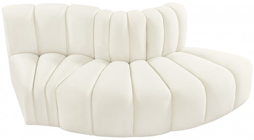 Meridian Furniture - Arc Velvet Modular Sofa in Cream - 103Cream-S3E - GreatFurnitureDeal