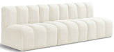 Meridian Furniture - Arc Velvet Modular Sofa in Cream - 103Cream-S3F - GreatFurnitureDeal