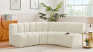 Meridian Furniture - Arc Velvet 4 Piece Sectional in Cream - 103Cream-S4B - GreatFurnitureDeal