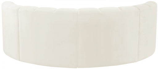 Meridian Furniture - Arc Velvet 4 Piece Sectional in Cream - 103Cream-S4C - GreatFurnitureDeal