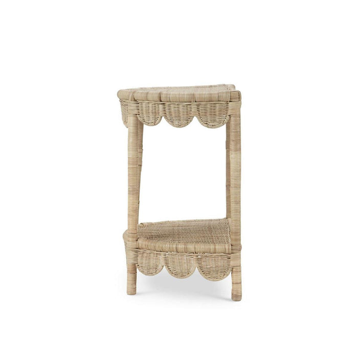 Bramble - Scalloped Half Round Side Table in Rattan Natural - 28521RNAT----- - GreatFurnitureDeal