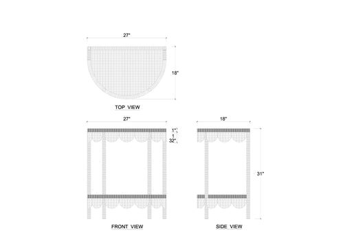 Bramble - Scalloped Half Round Side Table in Rattan Natural - 28521RNAT----- - GreatFurnitureDeal