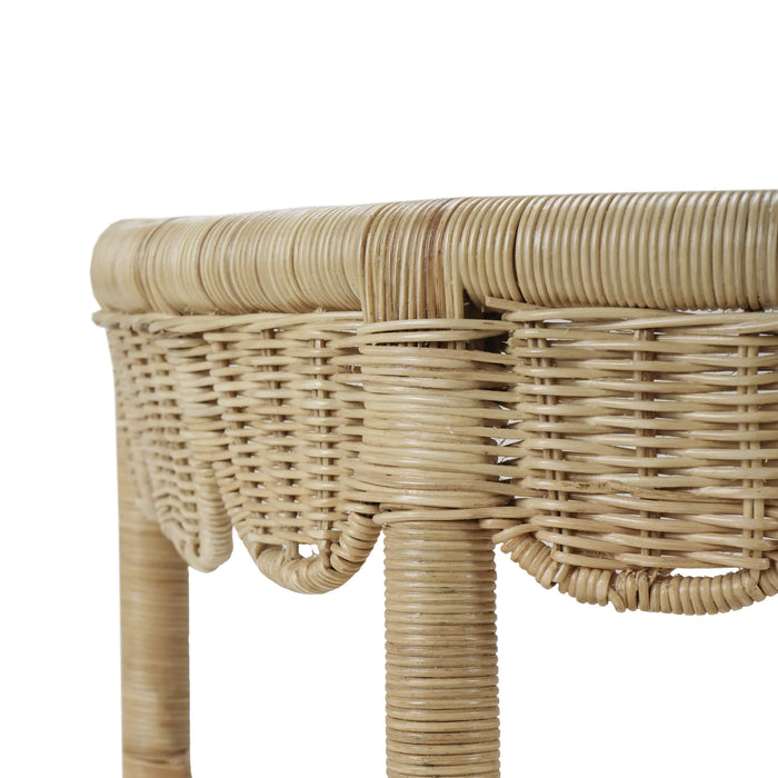 Bramble - Scalloped Half Round Side Table in Rattan Natural - 28521RNAT----- - GreatFurnitureDeal