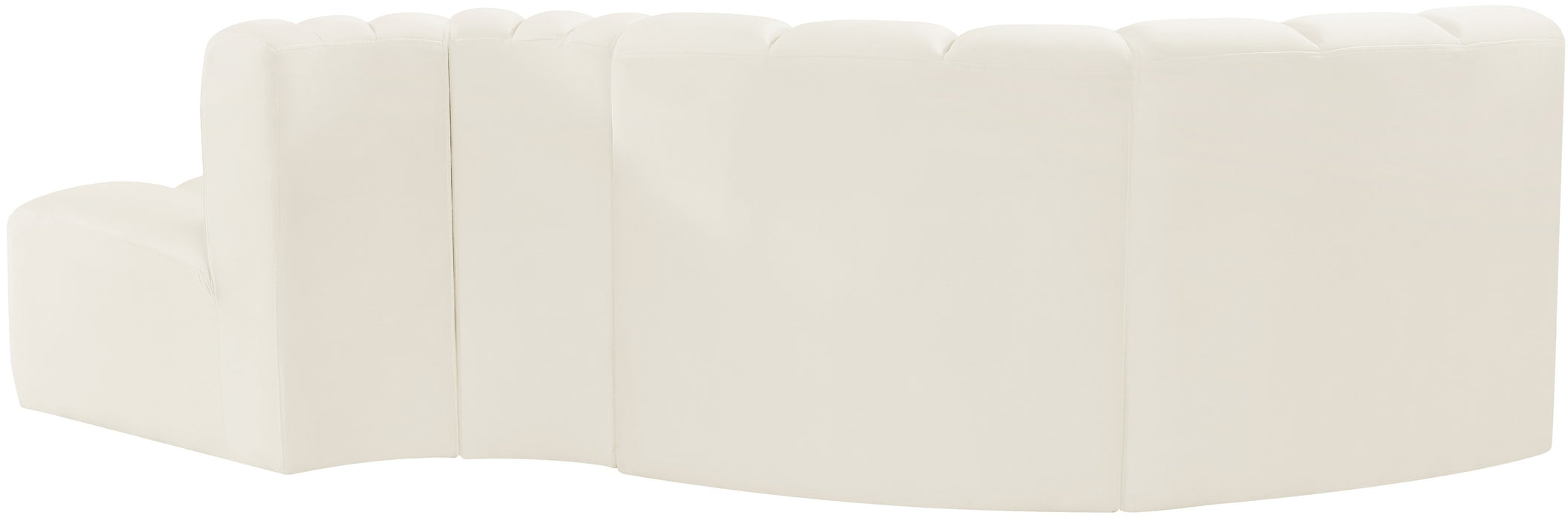 Meridian Furniture - Arc Velvet 4 Piece Sectional in Cream - 103Cream-S4D - GreatFurnitureDeal