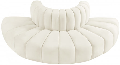 Meridian Furniture - Arc Velvet 4 Piece Sectional in Cream - 103Cream-S4G - GreatFurnitureDeal