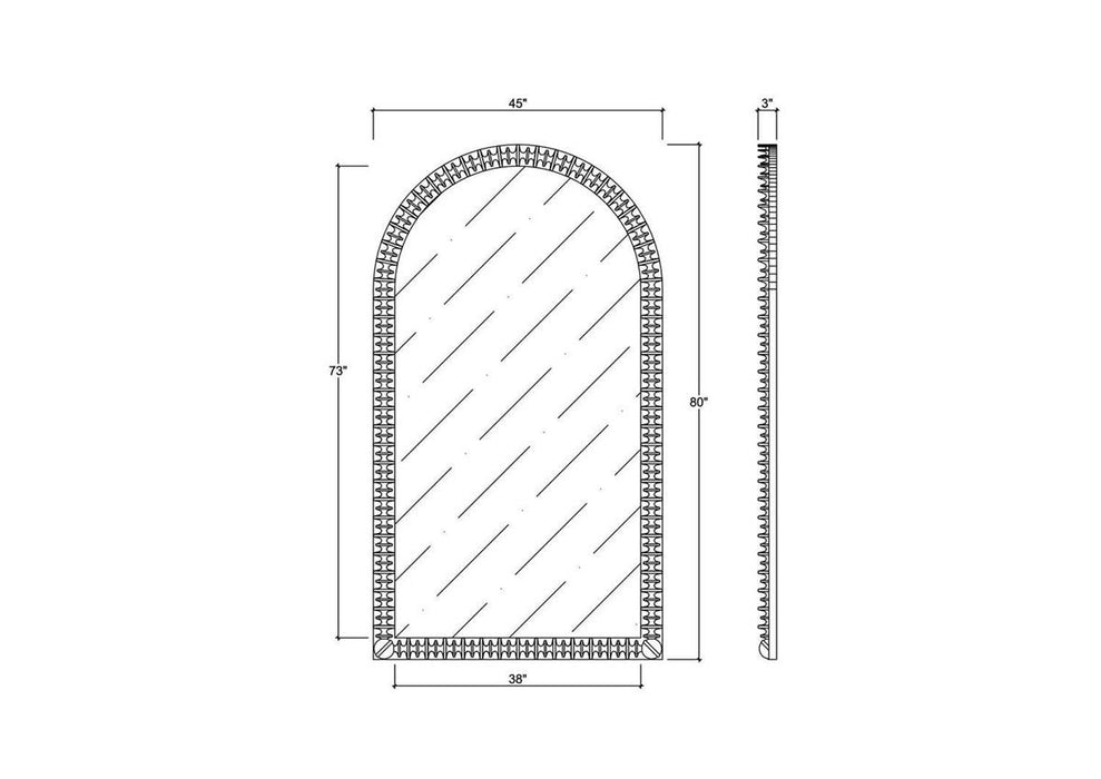 Bramble - Milano Arched Floor Mirror in Batavia Black - 28525BBA-----