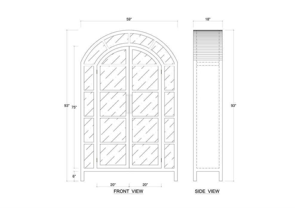 Bramble - Vannes 2 Door Display Cabinet in Fruitwood - 28526FRW-----
