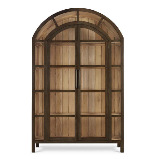 Bramble - Vannes 2 Door Display Cabinet in Straw Wash w/ Driftwood Interior - 28526STW-DRW--- - GreatFurnitureDeal