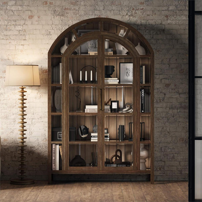 Bramble - Vannes 2 Door Display Cabinet in Straw Wash w/ Driftwood Interior - 28526STW-DRW---