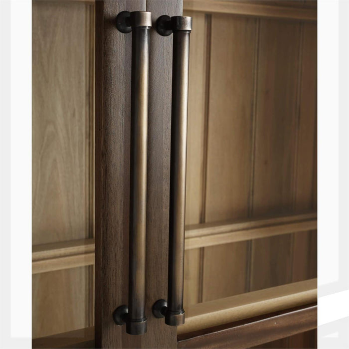 Bramble - Vannes 2 Door Display Cabinet in Straw Wash w/ Driftwood Interior - 28526STW-DRW---
