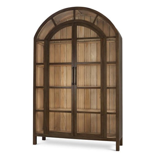 Bramble - Vannes 2 Door Display Cabinet in Straw Wash w/ Driftwood Interior - 28526STW-DRW--- - GreatFurnitureDeal
