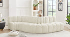 Meridian Furniture - Arc Velvet 5 Piece Sectional in Cream - 103Cream-S5B - GreatFurnitureDeal