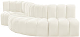 Meridian Furniture - Arc Velvet 5 Piece Sectional in Cream - 103Cream-S5B - GreatFurnitureDeal