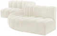 Meridian Furniture - Arc Velvet 6 Piece Sectional in Cream - 103Cream-S6A - GreatFurnitureDeal