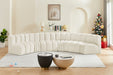 Meridian Furniture - Arc Velvet 6 Piece Sectional in Cream - 103Cream-S6B - GreatFurnitureDeal